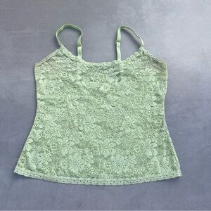 PINK Victoria’s Secret Green Lace Tank Top